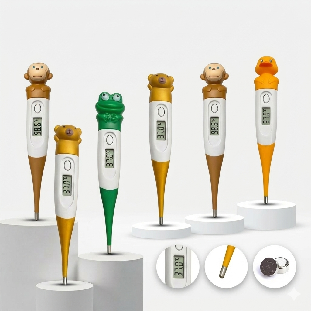 কিউট অ্যানিমেল শেপ স্মার্ট ডিজিটাল থার্মোমিটার /// Cartoon Headed Digital Thermometer Child  friendly